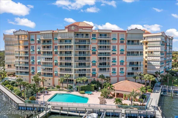 a front view of a multi story building