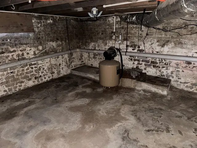 a view of a room with racks on the wall