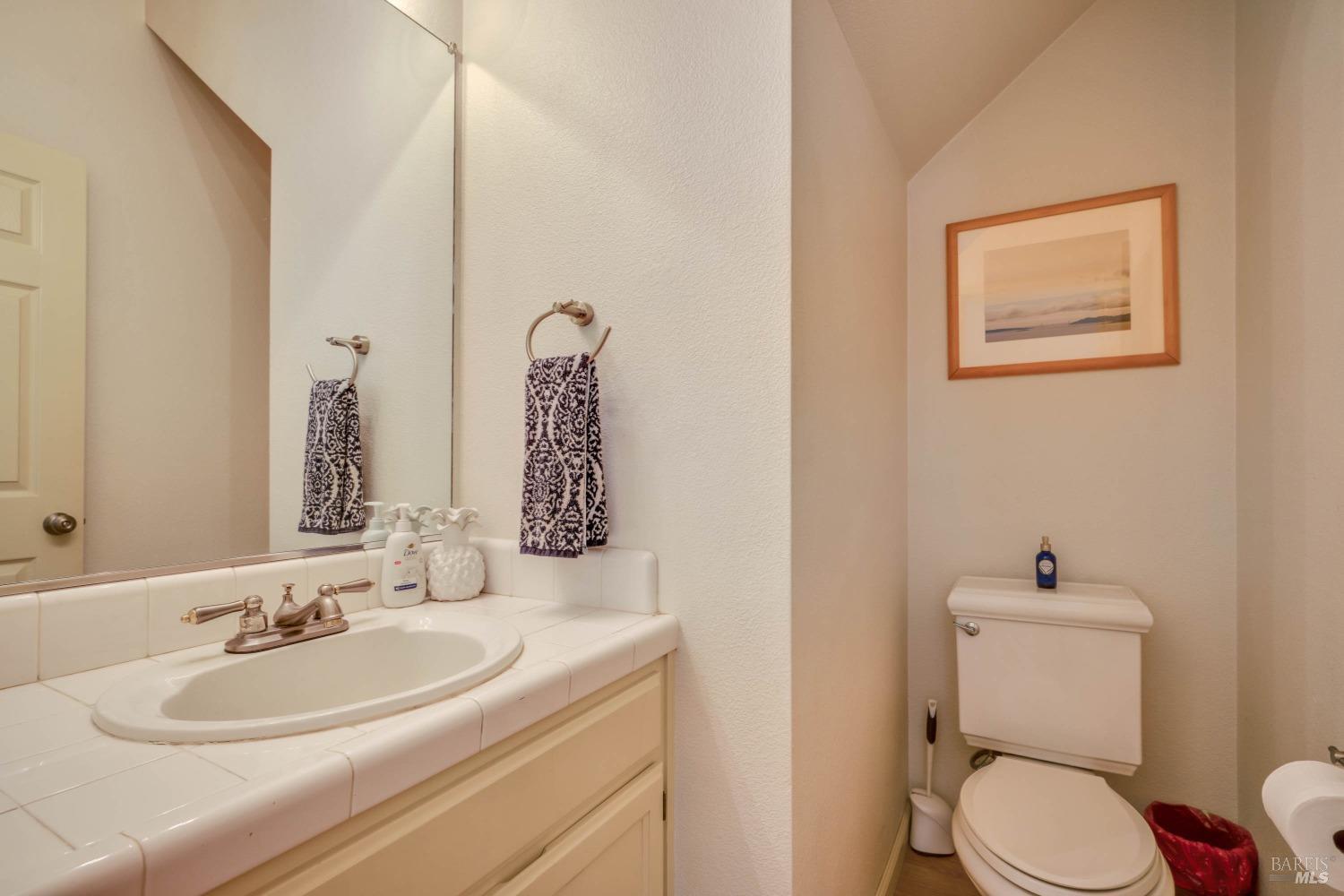 921 Chiles Avenue St. Helena, CA 94574 - Photo 12 of 20 a bathroom with a toilet sink and mirror
