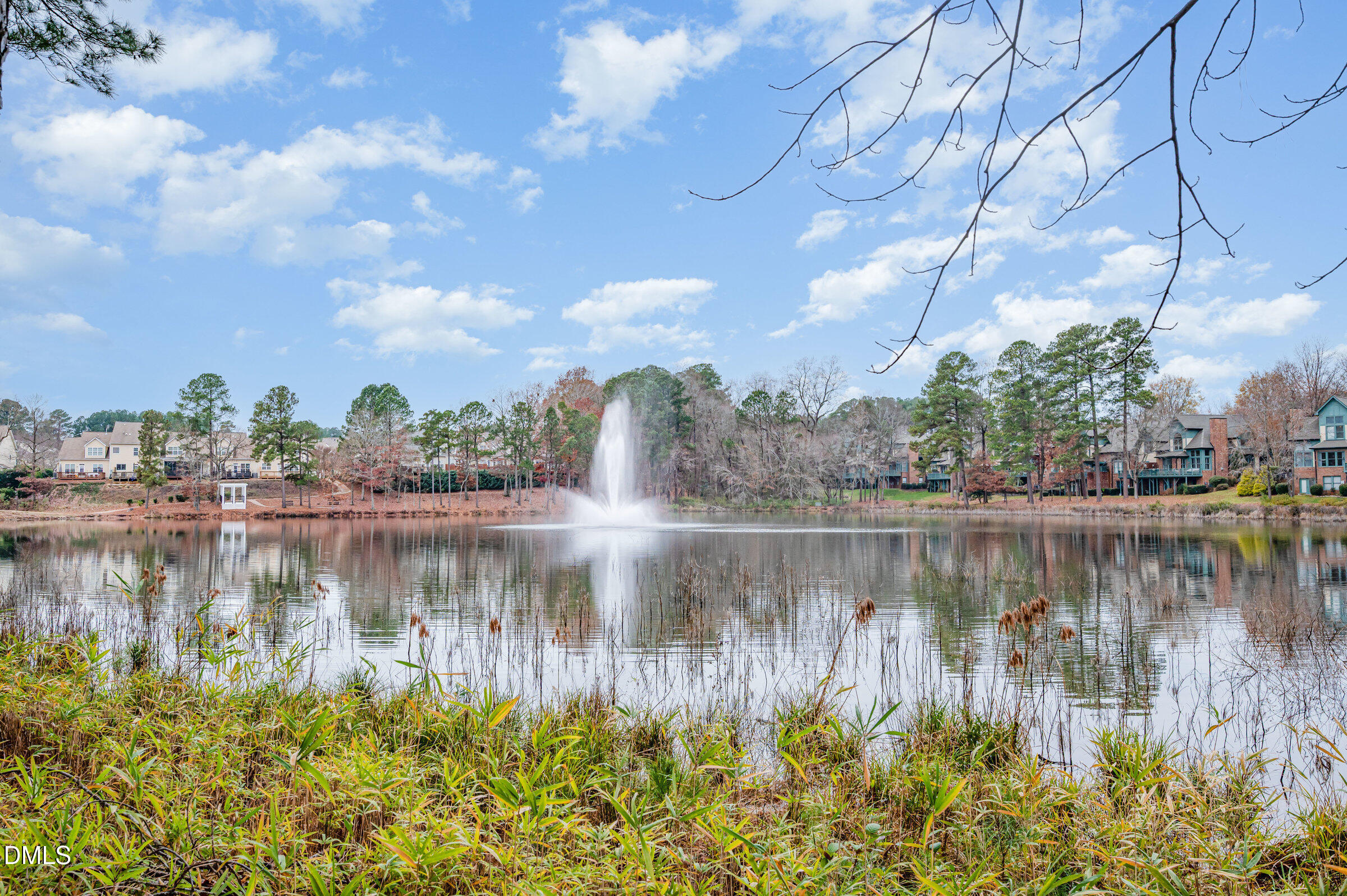 8041 Allyns Landing Way, Unit 101 Raleigh, NC 27615 - Photo 31 of 32 a view of a lake with houses in the back