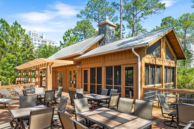 a view of a chairs on the deck