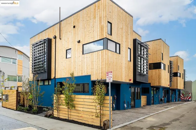 a front view of a building with street