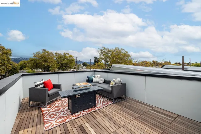 a terrace view with sitting space