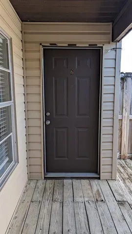 a view of wooden door