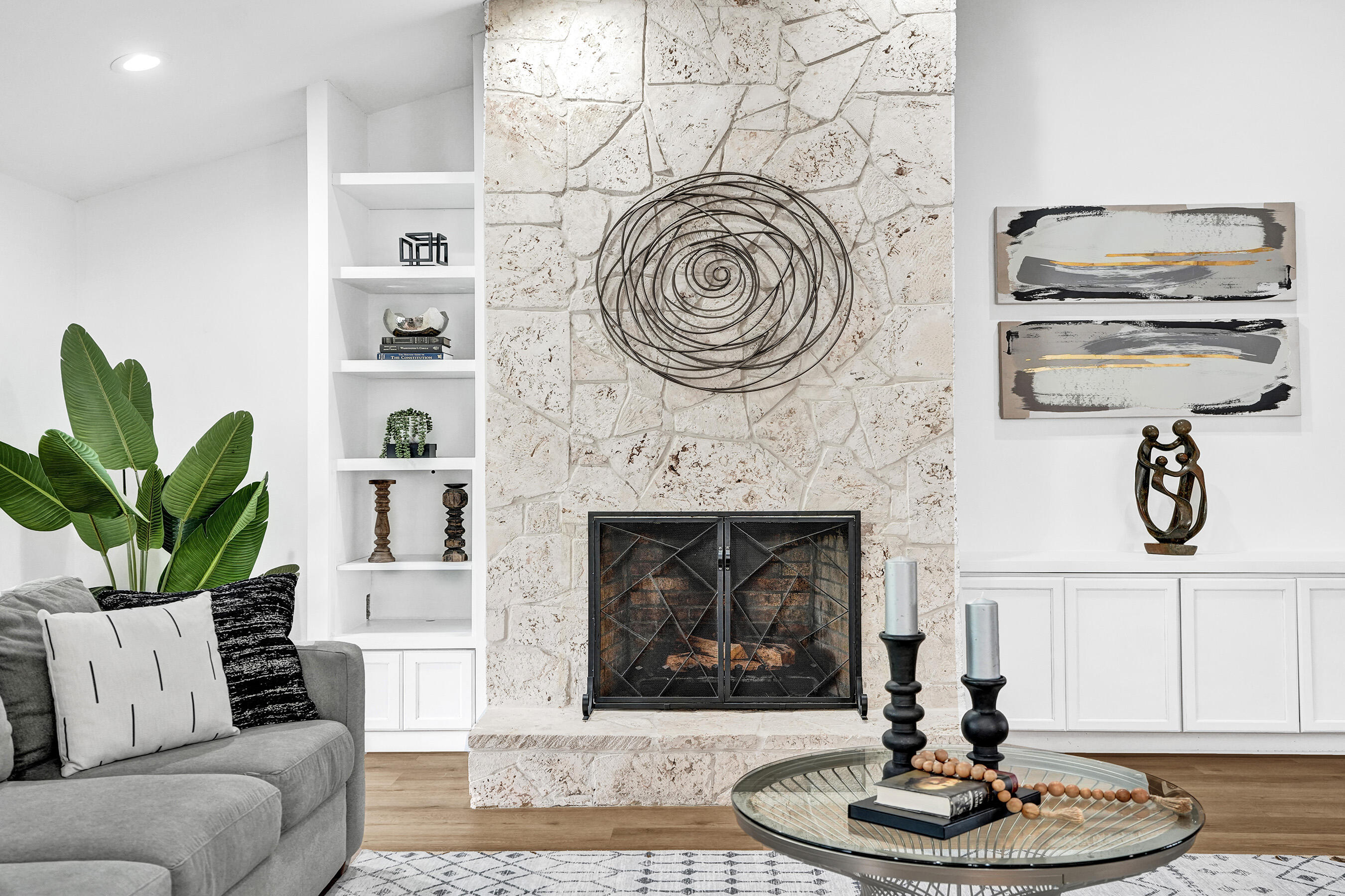 2413 Northwest 40th Circle Boca Raton, FL 33431 - Photo 8 of 66 a living room with furniture and a fireplace