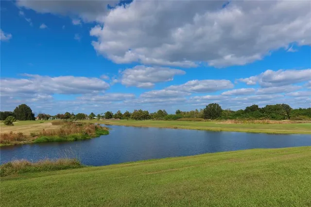 a view of a lake with houses