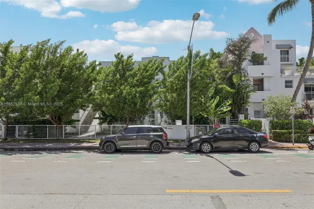 a car parked on the side of a street