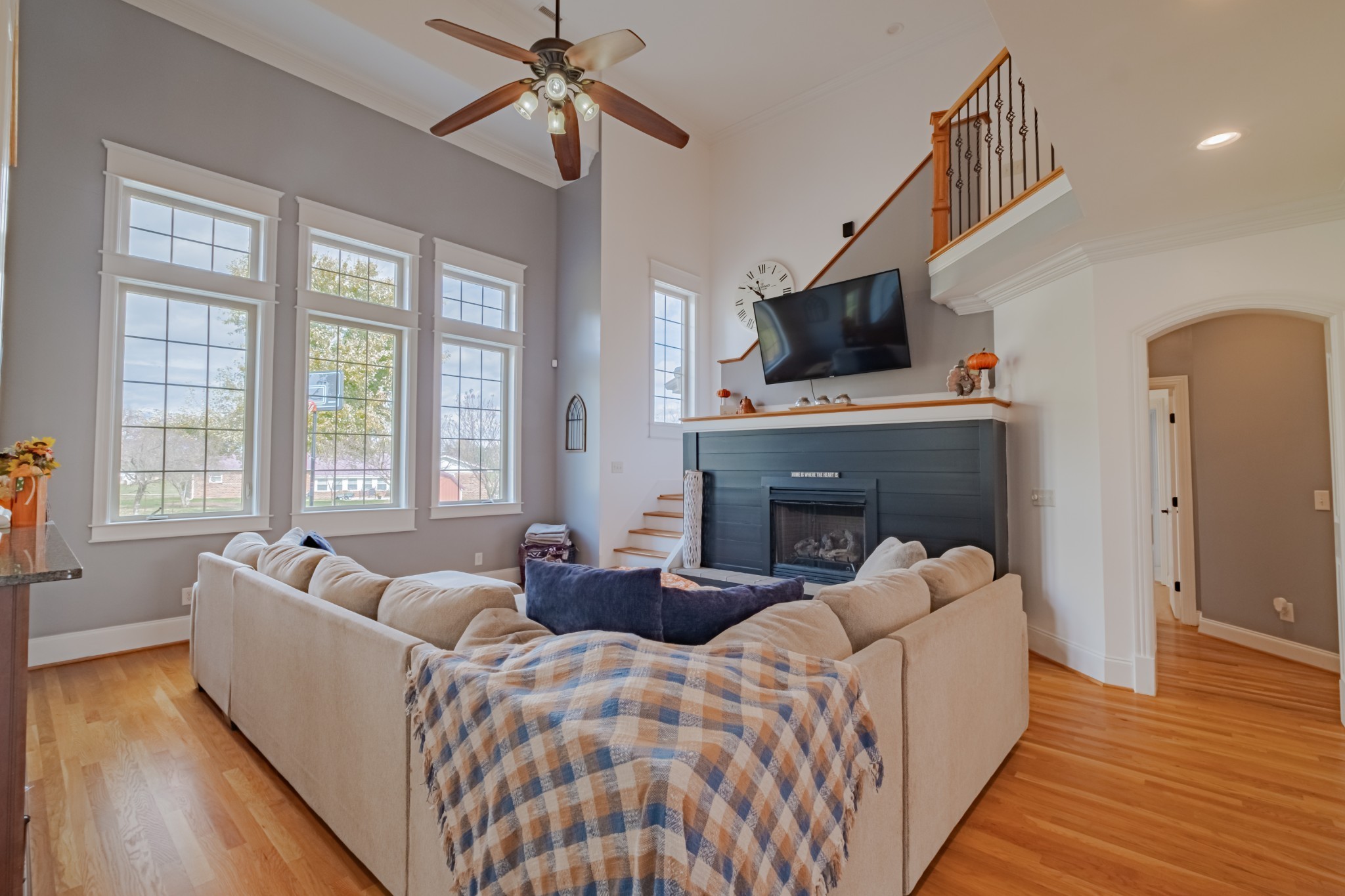 356 Ridgecrest Drive Winchester, TN 37398 - Photo 12 of 73 a living room with fireplace furniture and a flat screen tv