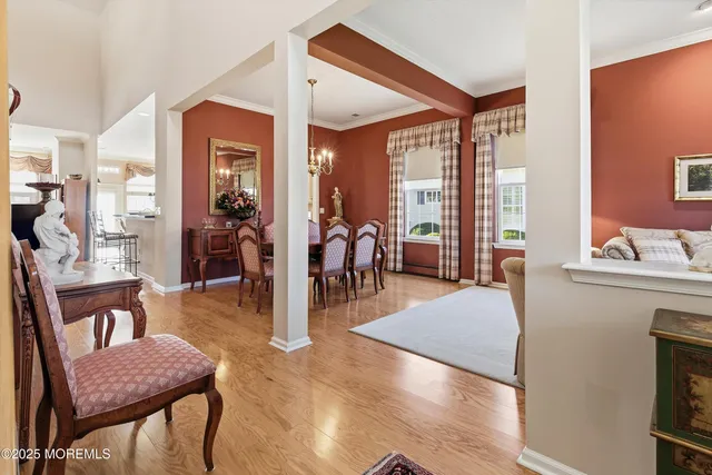 a view of living room and dining room
