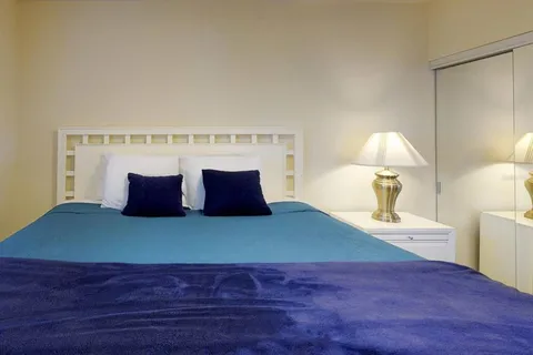 a city view with tall buildings