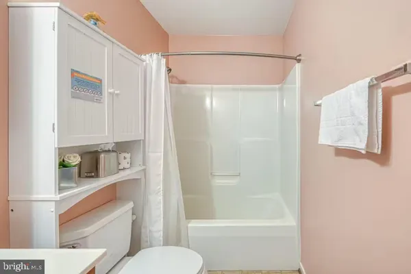 a bathroom with a shower a toilet and a sink