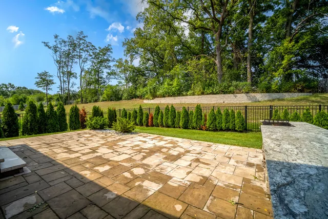 a view of a backyard