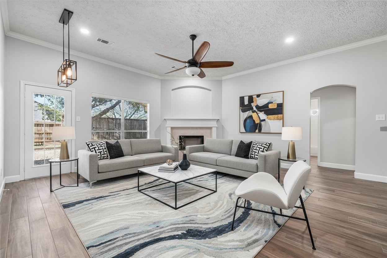 3623 Sage Pointe Court Katy, TX 77449 - Photo 3 of 32 a living room with furniture and a wooden floor