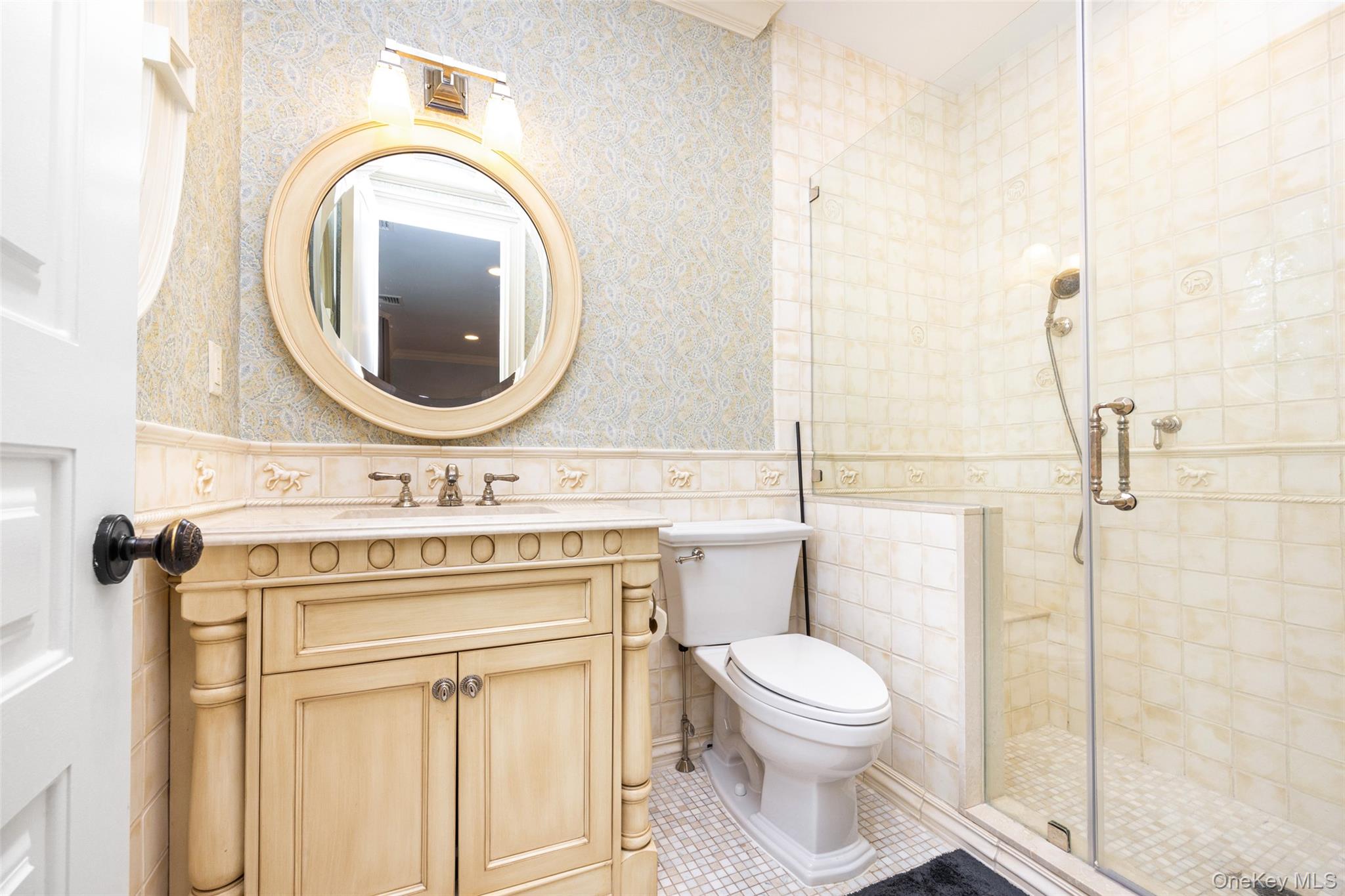 11 Black Rock Road Muttontown, NY 11545 - Photo 34 of 45 a bathroom with a toilet a sink and a mirror