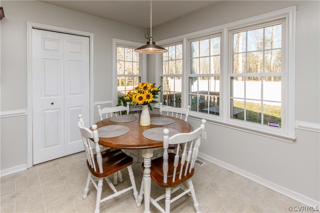 5512 Gatebridge Road North Chesterfield, VA 23234 - Photo 8 of 23 a view of a dining room with furniture and a chandelier