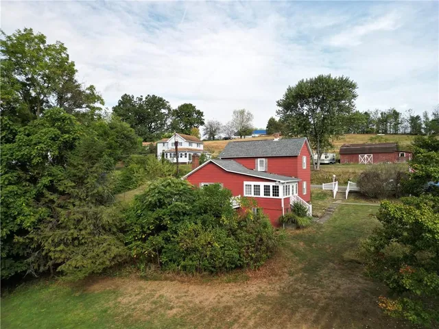 an aerial view of multiple house
