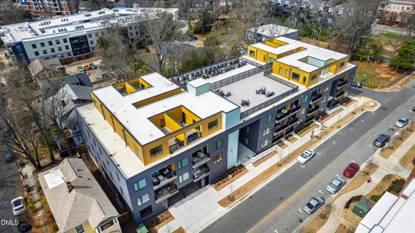 an aerial view of multiple house