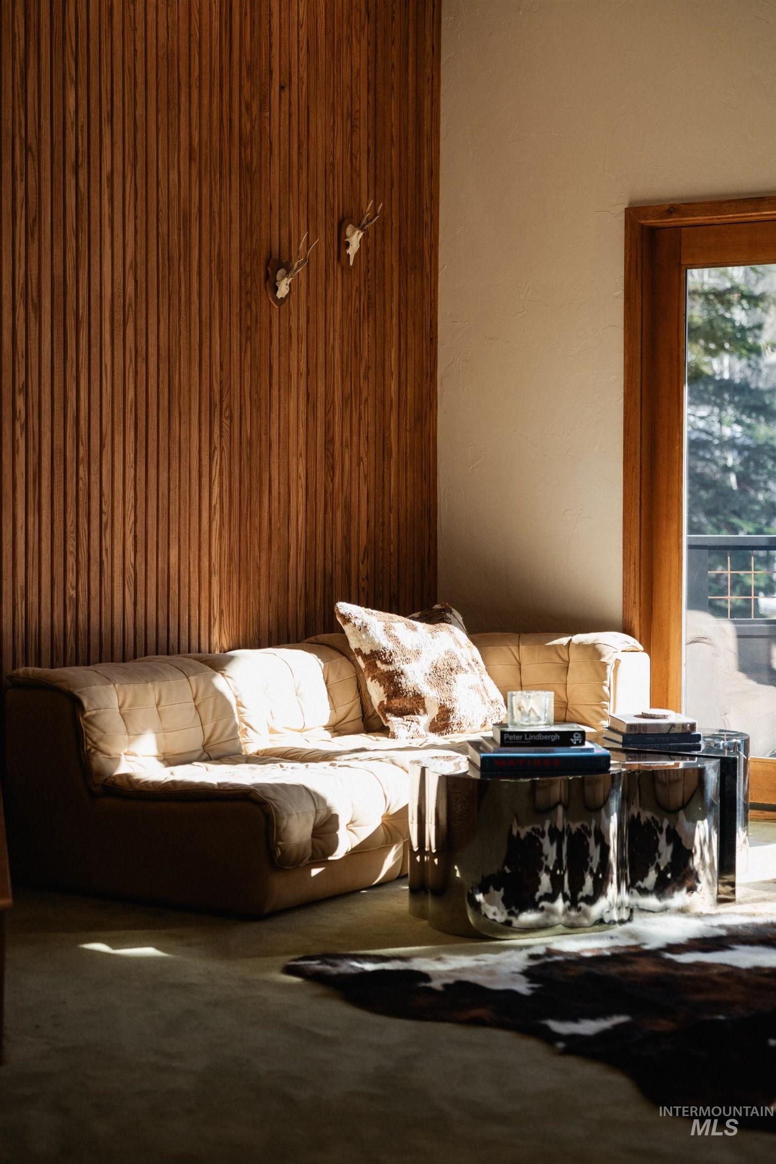 208 Georginia Road, Unit A Ketchum, ID 83340 - Photo 6 of 30 Wood-paneled accent wall with vertical slats