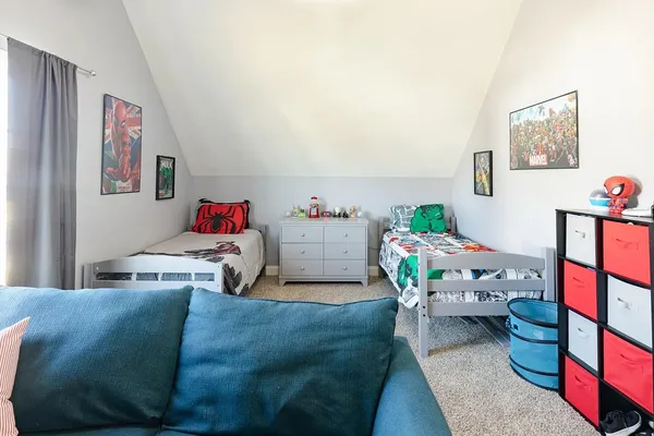 a living room with furniture