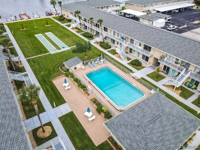 an aerial view of a city