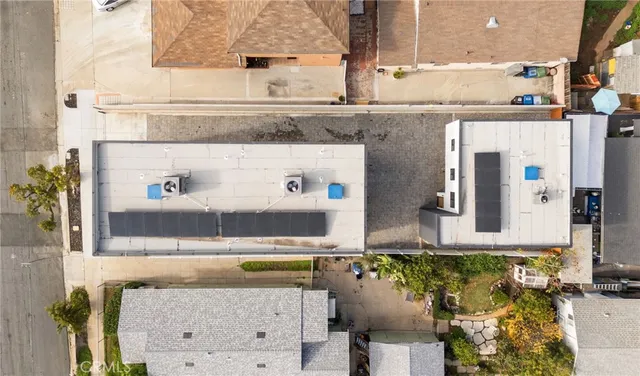 an aerial view of multiple house
