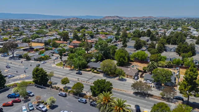 an aerial view of a city