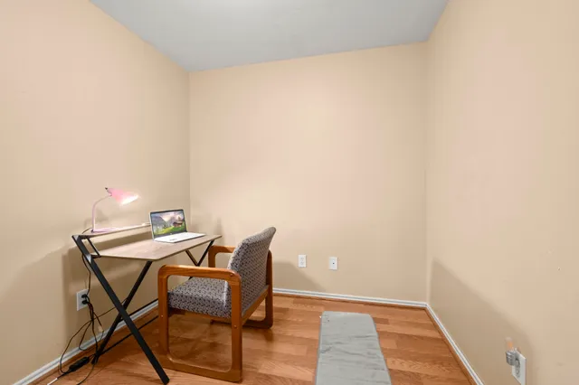 a view of a room with table and chair