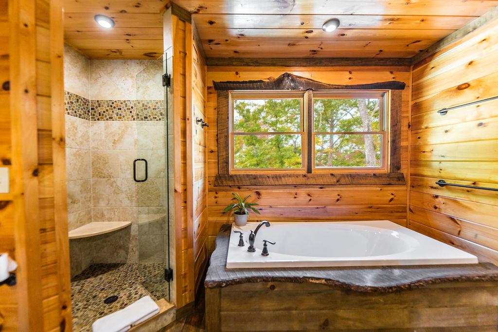 576 Century Blue Ridge Blue Ridge, GA 30513 - Photo 29 of 71 a bathroom with a tub and shower