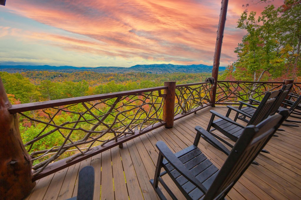 576 Century Blue Ridge Blue Ridge, GA 30513 - Photo 48 of 71 a view of wooden balcony with wooden floor and outdoor seating