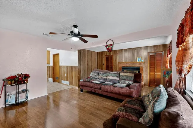 a living room with furniture