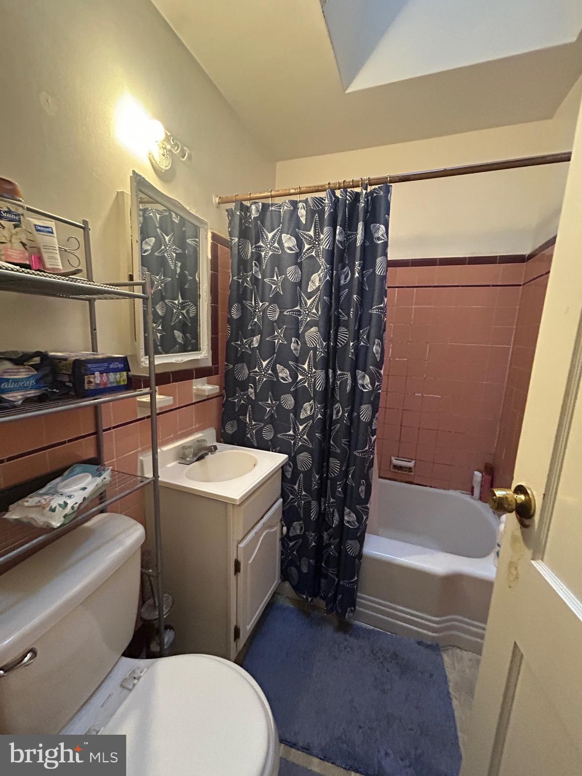 5331 Tabor Avenue Philadelphia, PA 19120 - Photo 5 of 18 a bathroom with a sink a toilet a mirror and shower