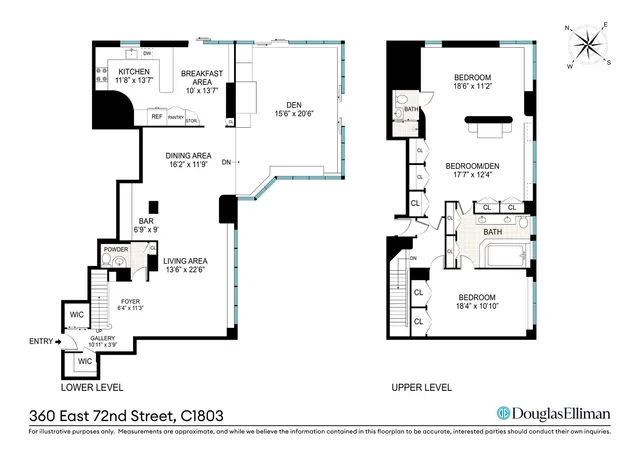 $2,195,000 | 360 East 72nd Street, Unit C1803 | Lenox Hill