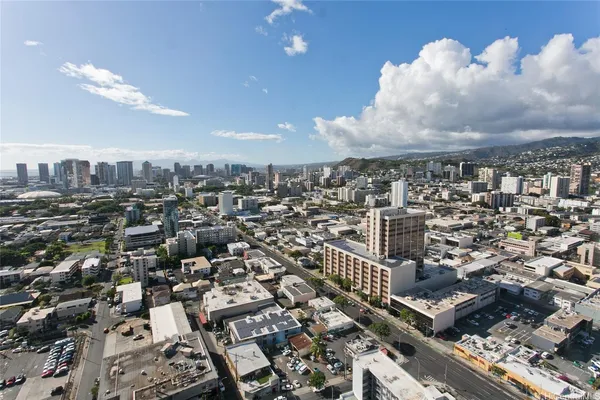 an aerial view of a city
