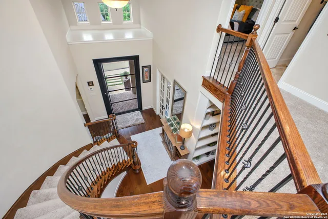 a view of entryway with wooden floor