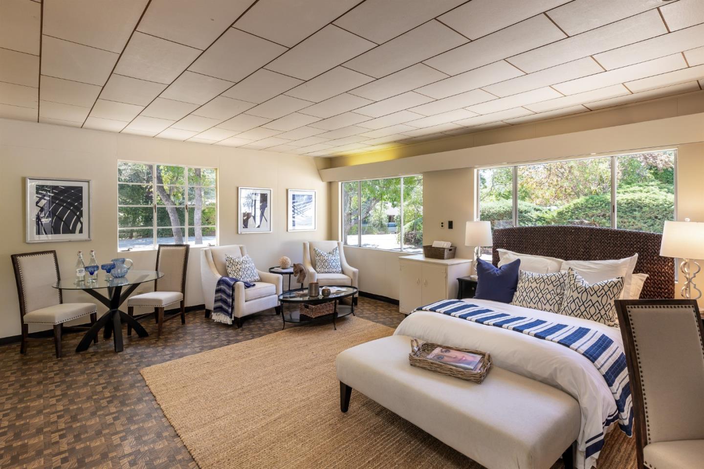 330 Corte Madera Road Portola Valley, CA 94028 - Photo 21 of 24 a living room with furniture and a large window