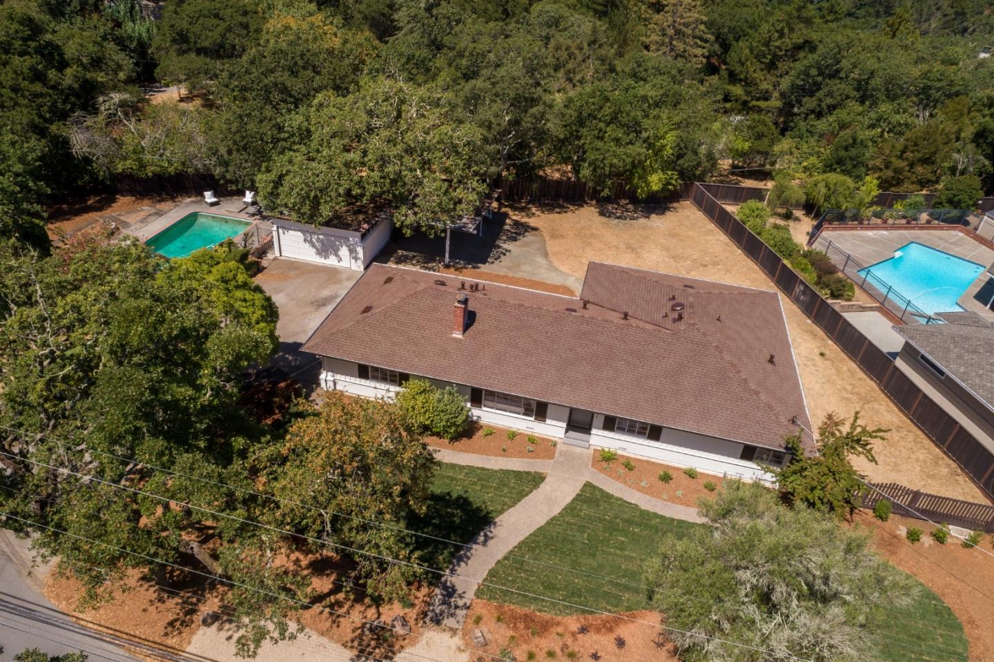 330 Corte Madera Road Portola Valley, CA 94028 - Photo 4 of 24 an aerial view of house with yard