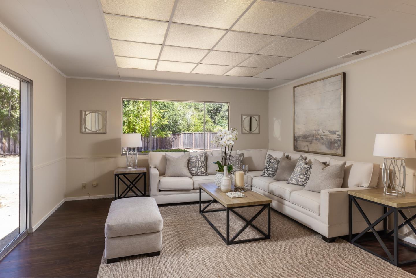 330 Corte Madera Road Portola Valley, CA 94028 - Photo 6 of 24 a living room with furniture and a large window