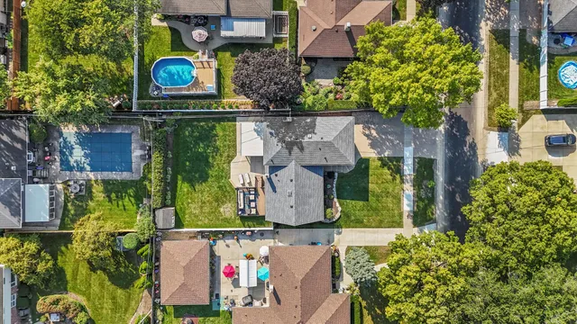 an aerial view of a sign board