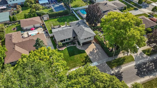 an aerial view of house with outdoor space