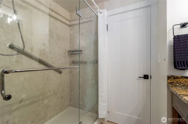 a bathroom with a shower