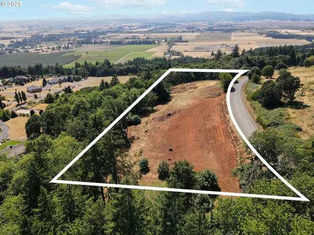 an aerial view of a house with a yard and lake view