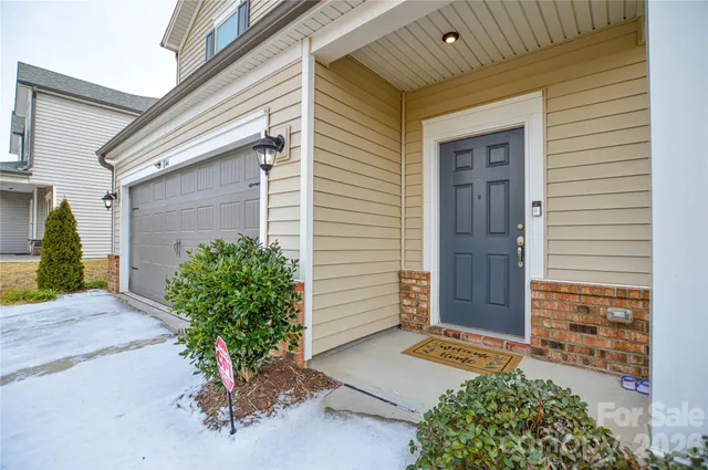 a potted plant sitting in front of a house
