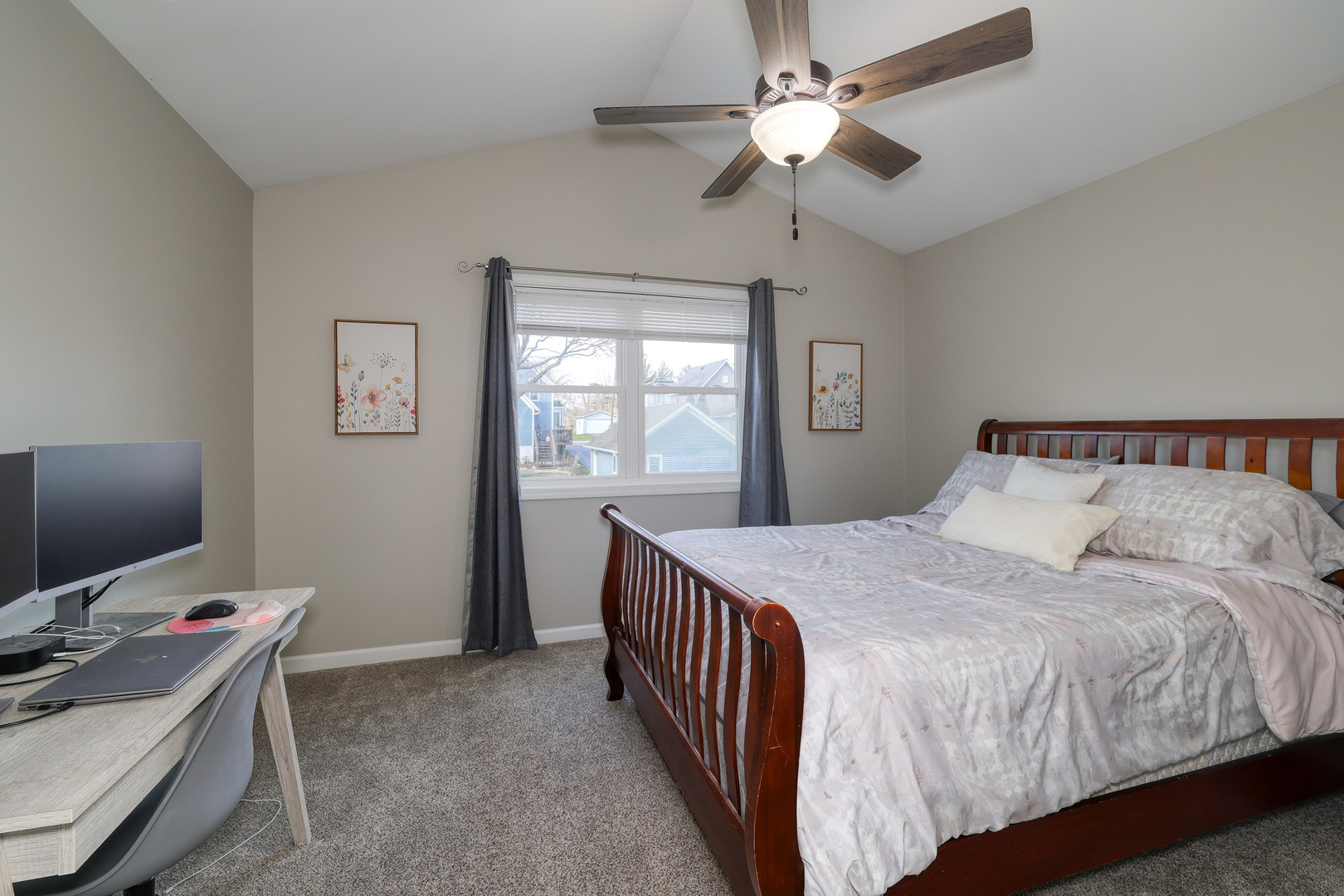 436 West Pierce Street Elburn, IL 60119 - Photo 12 of 28 a bedroom with a bed and a chandelier