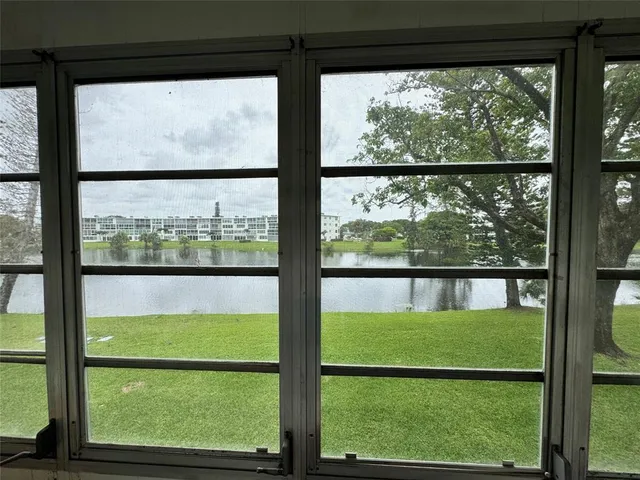 a bathroom with a large window