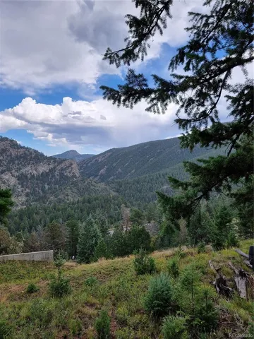 a view of a road with a yard