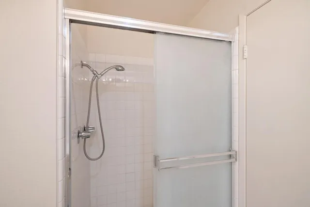 a bathroom with a shower