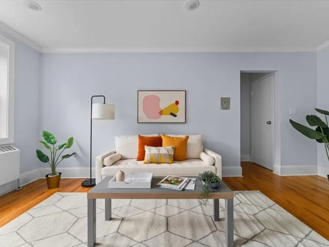 a living room with furniture