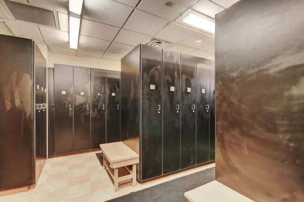 a view of a hallway with washer and dryer