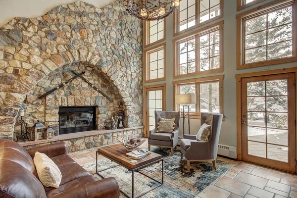 a front view of a building with street view