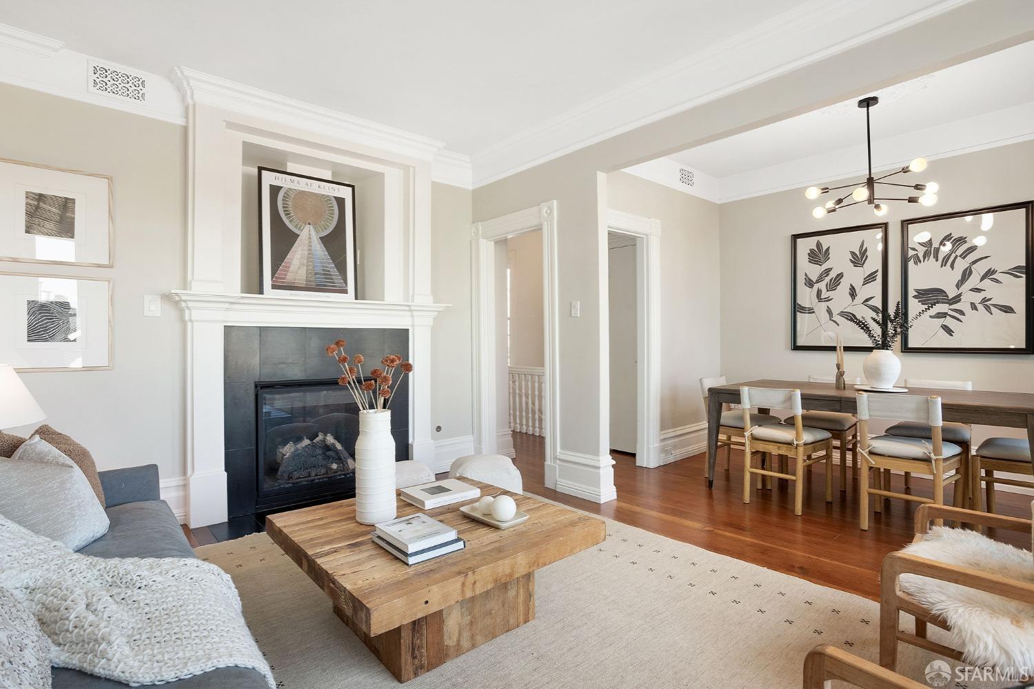 1772 Sanchez Street San Francisco, CA 94131 - Photo 3 of 23 a living room with furniture and a fireplace